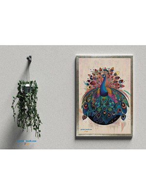 Zerya Postera Melekê Tawis - Tavus Kuşu Çerçeveli Posteri (32X47 cm Çerçeveli)