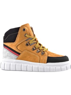 Rakerplus Hakiki Deri Sarı Siyah Fermuarlı Erkek Çocuk Bot