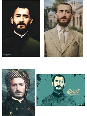 Zerya Qazi Muhammed Posterleri - Postera Qazi Muhammed - Qazi Muhammed Posteri (Çerçevesiz 4 Poster)