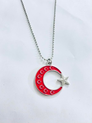 Ay Yıldız Türk Bayrağı Kolye