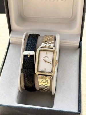Ferro FL21626AWT-B Quartz Çift Kordonlu 22 mm Kadın Kol Saati