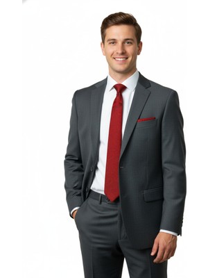 Oppland Erkek Kravat Klasik Mendilli Şık Kolay Şekil Alabilen Leke Tutmaz Pastel Tasarım Slim Model