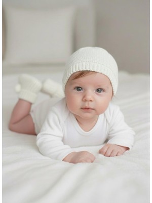 Livona Store Yeni Doğan Bebek Için El Örgüsü Bere & Patik Seti