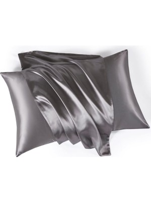 My TechCat Antibakteriyel Terletmeyen Ipek Saten Yastık Kılıfı 2'li 50X70 Gri