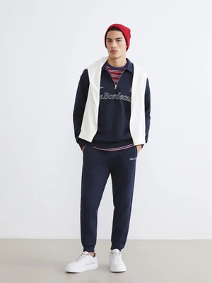 LC Waikiki Xsıde Lacivert Nakışlı Erkek Kalın Jogger Eşofman Altı