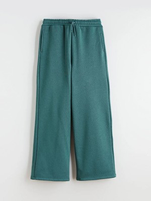 LC Waikiki Lcw Kids Yeşil Beli Lastikli Kalın Kız Çocuk Eşofman Alt