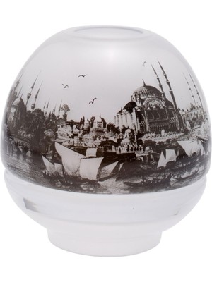 Paşabahçe Gravürlü Rüzgar Mumluk 16 cm El Yapım