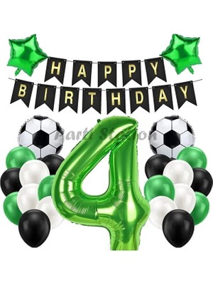 Parti Station Futbol Maç Konsept Yeşil Rakam Yaş Balon Futbol Konsept Yeşil Parti Doğum Günü Balon Seti
