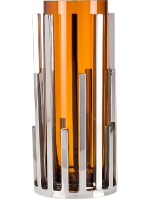 Paşabahçe Amber Zırhlı Mumluk 28 cm El Yapım Tekli