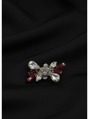 Barış Dizayn Bros Zarif Kristal Taşlı İncili Vintage Broş