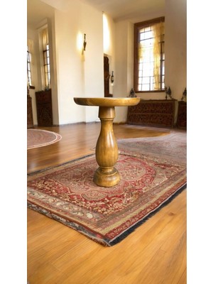 Wood Ahşap Tekli Vazo Model Mantar Yan Sehpa Modern Fiskos / Tütün Renk / Zigon Sehpa Vernikli