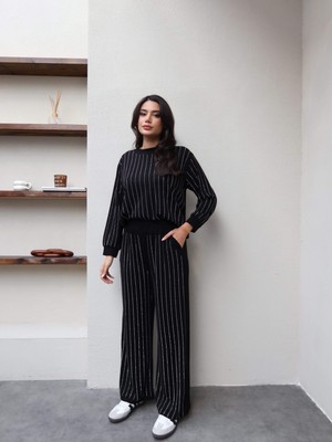 Esra Helvacı Taşlı Modal Sweat Pantolon Takım