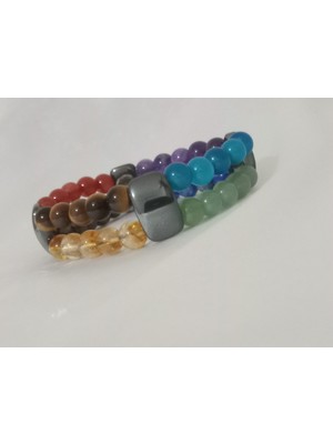 Alsade 7 Çakra Özel Tasarım Geniş Manyetik Bileklik