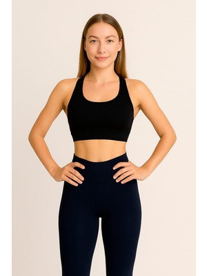 Eyora Moda Şardonlu Içi Polarlı Oşşo Kumaş Lacivert Renk Kadın Tayt