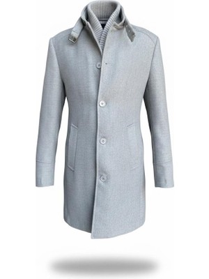 Plus Scorpion Erkek Slim Fit Kaşe Kaban – Çıkarılabilir Ribanalı Fermuarlı Yaka, S–XXL