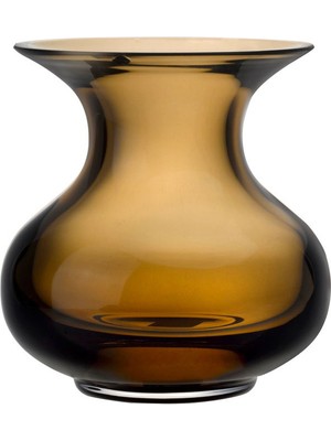 Paşabahçe Ince Belli Vazo 11.5 cm Kahverengi El Yapım Tekli