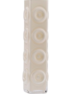 Paşabahçe Chicago Vazo 43 cm Opal Krem El Yapım Tekli