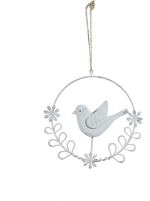 Paşabahçe Güvercin Metal Kapı Süsü Beyaz 15 cm