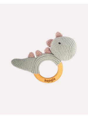 Hoogie Dino Buddy Dinozor Amigurumi Doğal Ahşap ve Organik Pamuk Bebek Çıngırak
