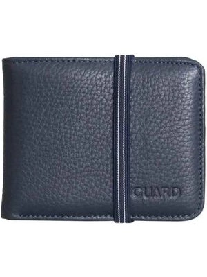 Guard Lastikli Spor Hakiki Deri Lacivert Cüzdan