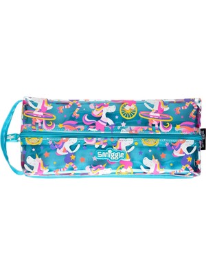Unicornlu Eğlenceli Turkuaz Smiggle Kalem Kutusu -Whirl Junior Flip Zip