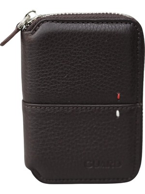 Guard Fermuarlı Kahve Deri Cüzdan