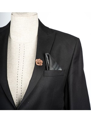 AZKAR El Yapımı Kahverengi Gül Yaka Iğnesi - Unisex Broş - Çiçek Aksesuar