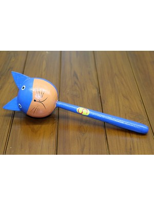 Ronanna Buğz Ahşap Kedili Marakas Tekli Model 2