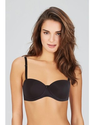 Kom Kadın Siyah Sheena Desteksiz Straples Sütyen