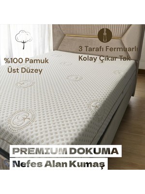 Naturel Fermuarlı Yatak Kılıfı, Yatak Pedi&şiltesi, % 100 Cotton,yıkanabilir, Bej Renk