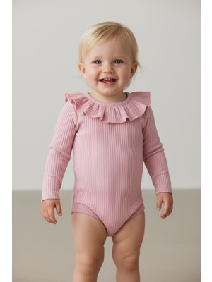 Donino Baby Açık Pembe Fırfır Yaka Tulum