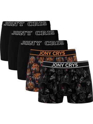 Jony Cris Pamuklu Erkek Baksır 5’li Set. Erkek Boxer İç Çamaşırı