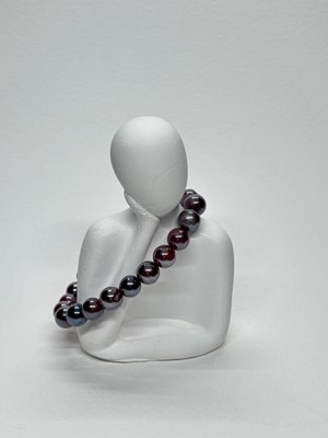 Gemsartdeco Bordo Aynalı Akik Doğaltaş Bileklik