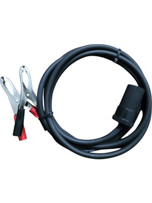 Geseus Aküden Bağlantılı Araç Çakmaklık Uzatma Kablosu Akü Maşalı 12-24 Volt 16 Amper 2 X1,5mm Ttr Bakır 2 Mt-Siyah