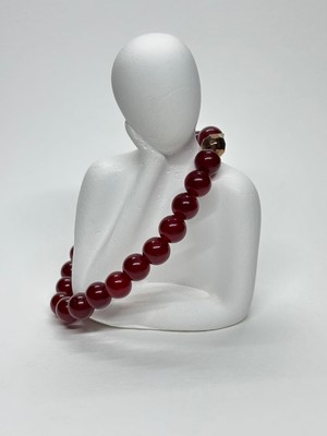 Gemsartdeco Kırmızı Akik Doğaltaş Bileklik