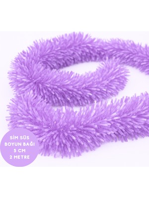 Lila Renkli Sim Süs Boyun Bağı – Yılbaşı ve Parti Simi (Tekli) 2 Metre