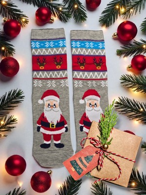 Diva Viva - Yılbaşı Temalı Unisex Çorap – Desenli Özel Tasarım (Hediye Paketli)