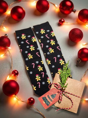 Diva Viva - Yılbaşı Temalı Unisex Çorap – Desenli Özel Tasarım (Hediye Paketli)