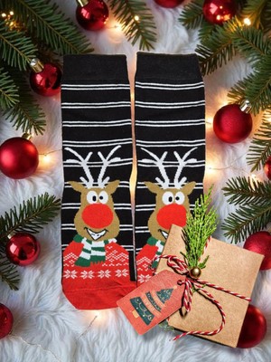 Diva Viva - Yılbaşı Temalı Unisex Çorap – Desenli Özel Tasarım (Hediye Paketli)