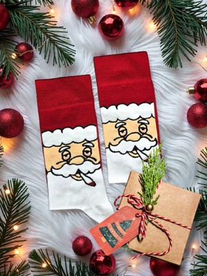 Diva Viva - Yılbaşı Temalı Unisex Çorap – Desenli Özel Tasarım (Hediye Paketli)