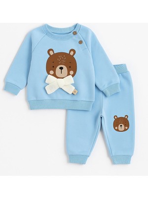 Butik Unisex Model Ayıcık Desenli 2'li Alt - Üst Takım