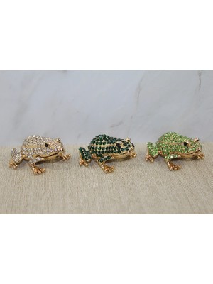 3E Grup Swarovski Taşlı Minik Figür - Kurbağa Model 2