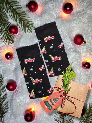 Diva Viva - Yılbaşı Temalı Unisex Çorap – Desenli Özel Tasarım (Hediye Paketli)