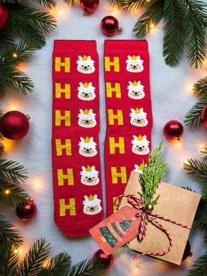 Diva Viva - Yılbaşı Temalı Kadın Çorap – Desenli Özel Tasarım (Hediye Paketli)