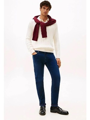 Tommy Hilfiger Erkek Bleecker Tam Kalıp Solma Efektli Jean Pantolon MW0MW403591