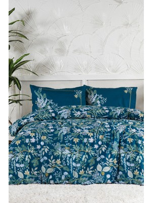 Elart Alvera Nevresim Takımı Çift Kişilik %100 Pamuk Saten (200X220 Cm) Yeşil