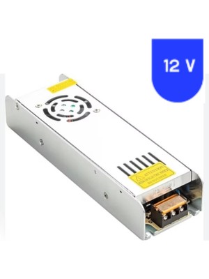 Powerr Led Aydınlatma 12 Volt 40 Amper Slim Metal Kasa Izgaralı Trafo