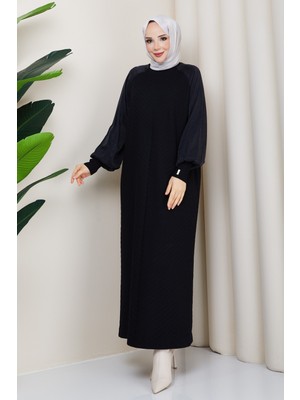Pamuk Butik Kadın Kolu Ipek Kupra Yarım Balıkçı Yaka Merserize Triko Elbise -PMK497
