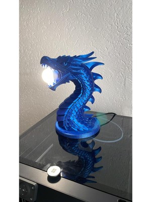 Koçer Awm Ejderha Alevi Masa Lambası Beyaz – 3D Print Özel Tasarım