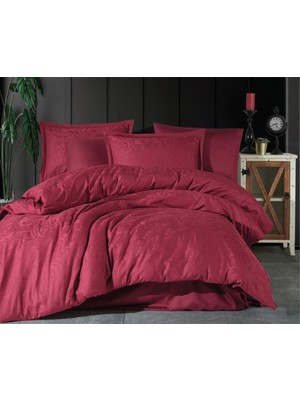 Mulvxurg  URG02  Jakarlı Çift Kişilik Pamuk Saten Nevresim Takımı Hemera V2 Bordo (Mulvix)